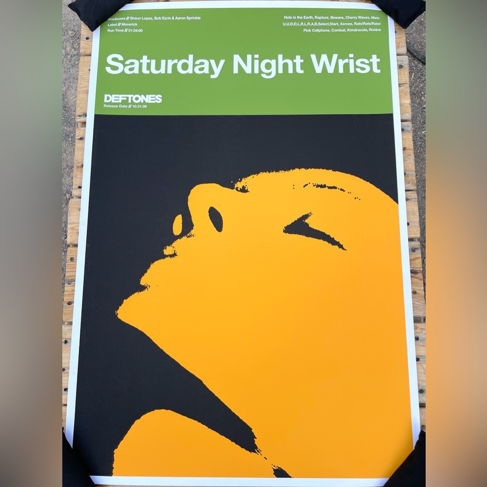 VTG 2015 Deftones Serigraph Poster Saturday Night Wrist OOP Rare #239